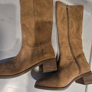 Marc Fisher Camel Suede Heeled Boots
